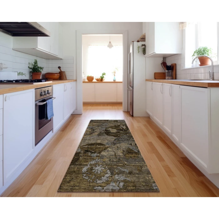 Dalyn Luxury Washable Trevi TV15 Mocha 2'3" x 7'6" Runner Rug