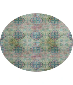 Dalyn Luxury Washable Trevi TV16 Green 8' x 8' Round Rug