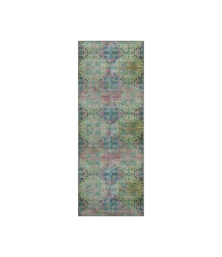 Dalyn Luxury Washable Trevi TV16 Green 2'3" x 7'6" Runner Rug