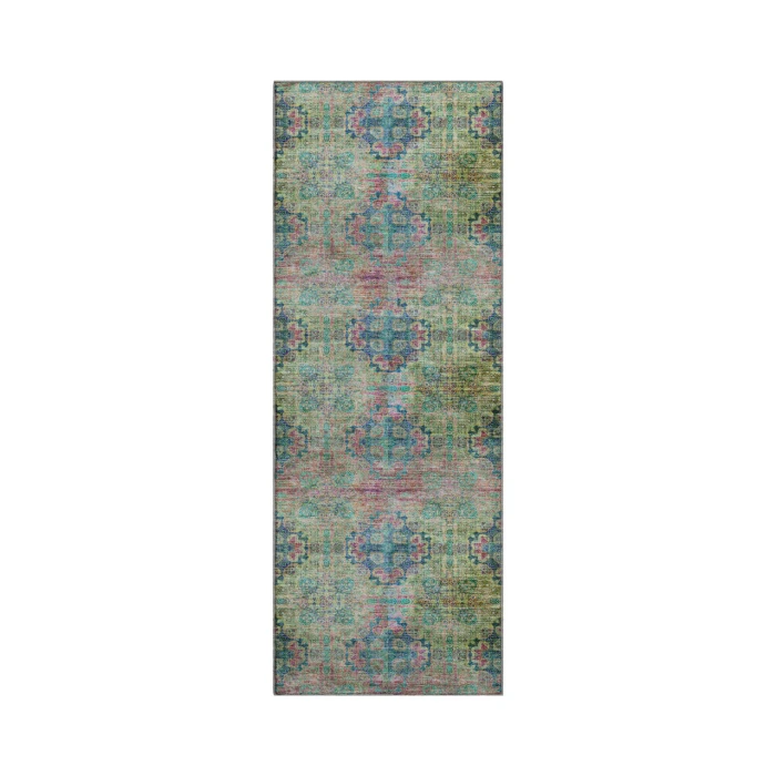 Dalyn Luxury Washable Trevi TV16 Green 2'3" x 7'6" Runner Rug