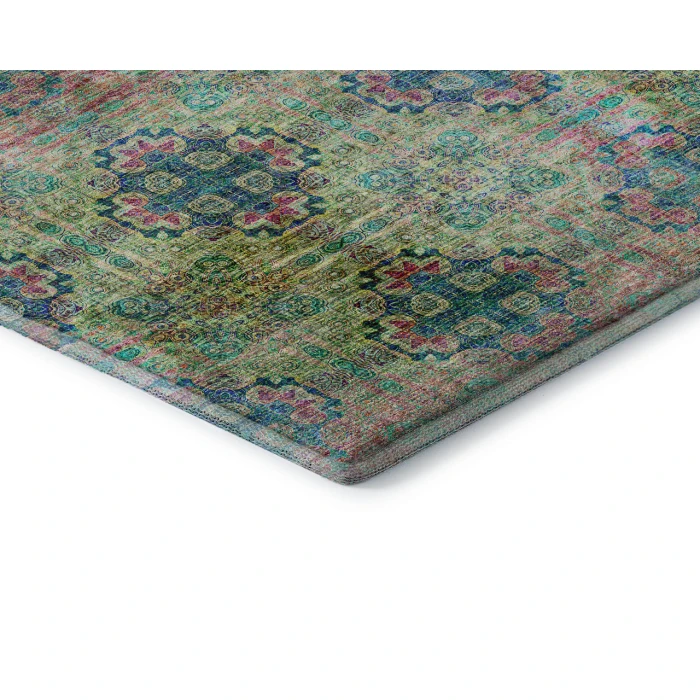 Dalyn Luxury Washable Trevi TV16 Green 2'3" x 7'6" Runner Rug