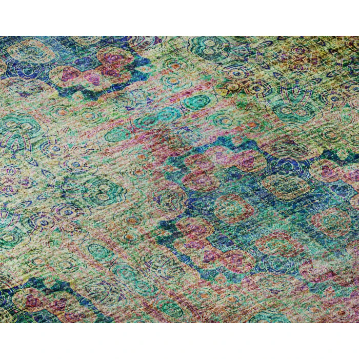 Dalyn Luxury Washable Trevi TV16 Green 2'3" x 7'6" Runner Rug