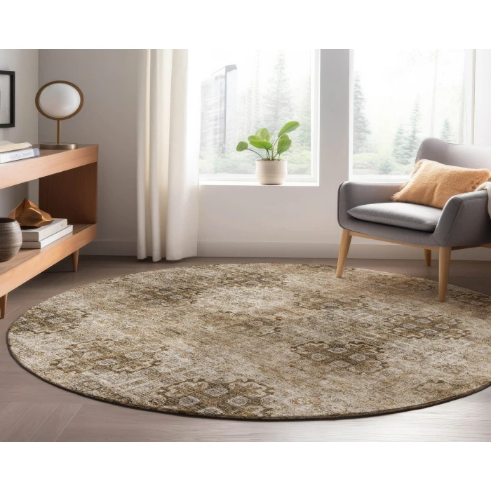 Dalyn Luxury Washable Trevi TV16 Taupe 8' x 8' Round Rug