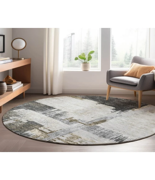 Dalyn Luxury Washable Trevi TV18 Gray 8' x 8' Round Rug