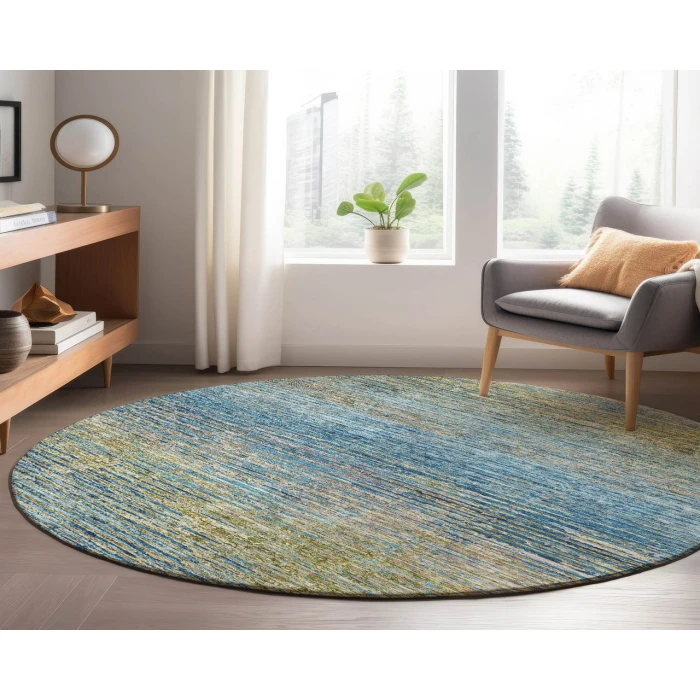 Dalyn Luxury Washable Trevi TV1 Denim 8' x 8' Round Rug
