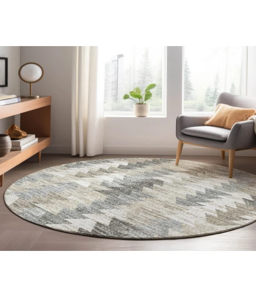 Dalyn Luxury Washable Trevi TV20 Taupe 8' x 8' Round Rug
