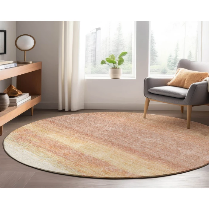 Dalyn Luxury Washable Trevi TV2 Salmon 8' x 8' Round Rug