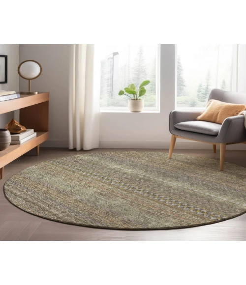 Dalyn Luxury Washable Trevi TV3 Khaki 8' x 8' Round Rug