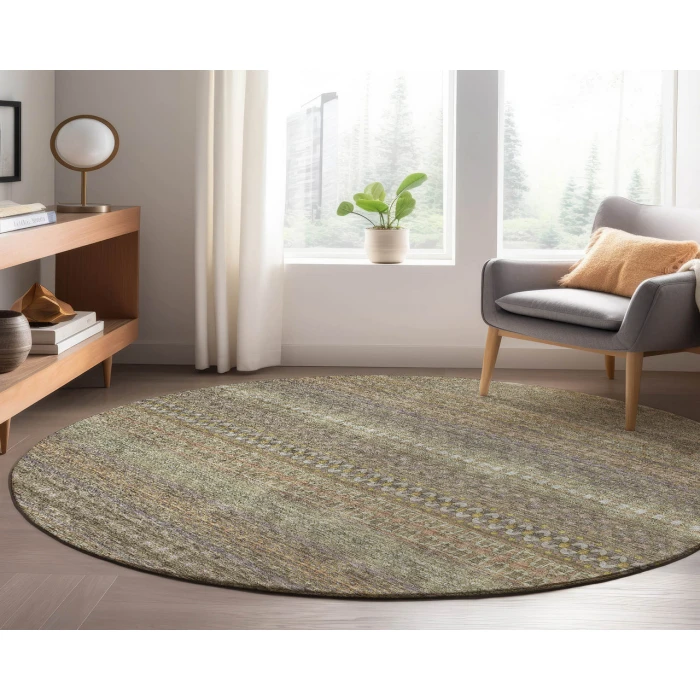Dalyn Luxury Washable Trevi TV3 Khaki 8' x 8' Round Rug