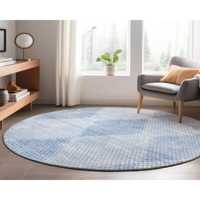 Dalyn Luxury Washable Trevi TV4 Blue 8' x 8' Round Rug