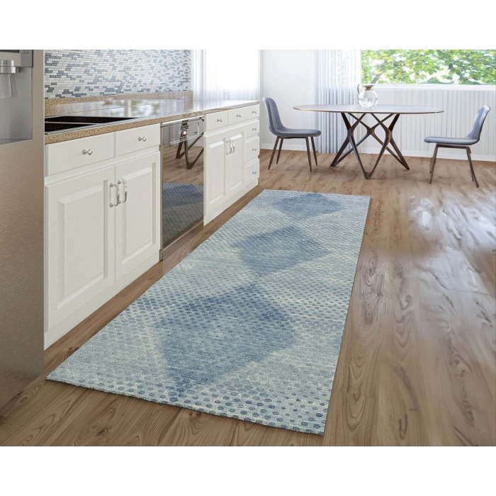 Dalyn Luxury Washable Trevi TV4 Blue 2'3" x 7'6" Runner Rug