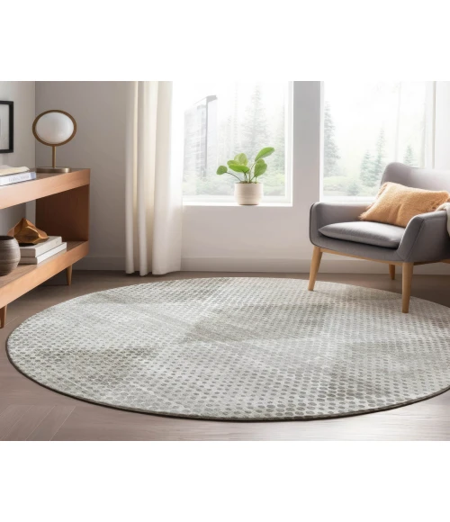 Dalyn Luxury Washable Trevi TV4 Gray 8' x 8' Round Rug