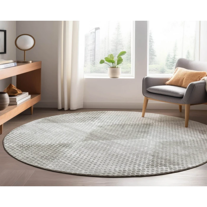 Dalyn Luxury Washable Trevi TV4 Gray 8' x 8' Round Rug