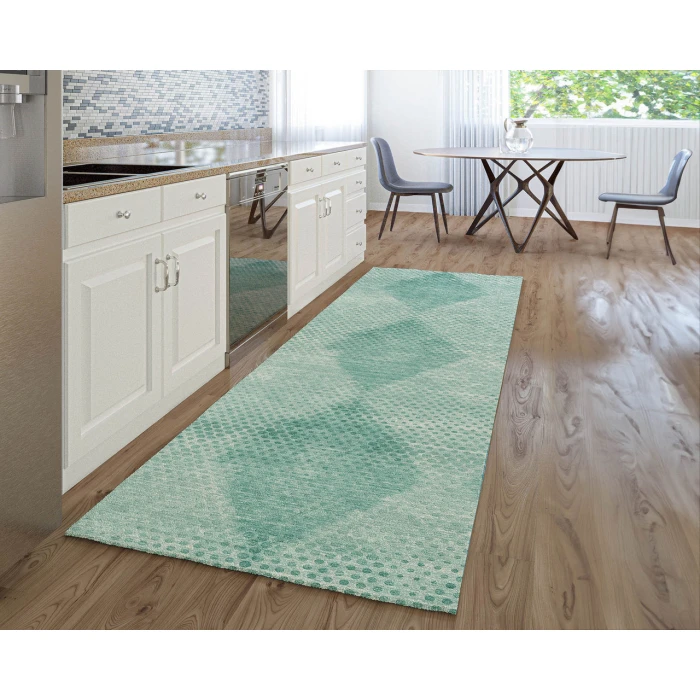 Dalyn Luxury Washable Trevi TV4 Teal 2'3" x 7'6" Runner Rug