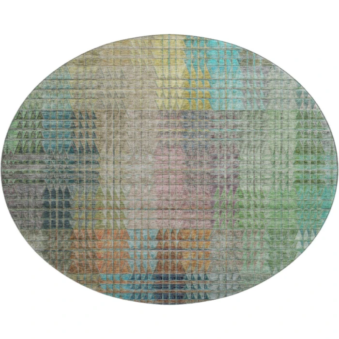 Dalyn Luxury Washable Trevi TV6 Green 8' x 8' Round Rug