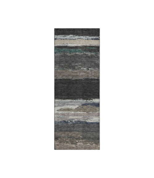 Dalyn Luxury Washable Trevi TV8 Black 2'3" x 7'6" Runner Rug