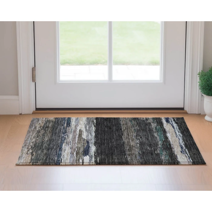 Dalyn Luxury Washable Trevi TV8 Black 1'8" x 2'6" Rug