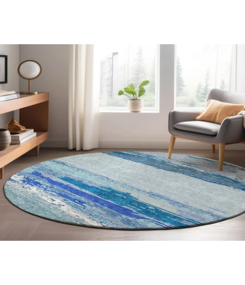 Dalyn Luxury Washable Trevi TV8 Blue 8' x 8' Round Rug
