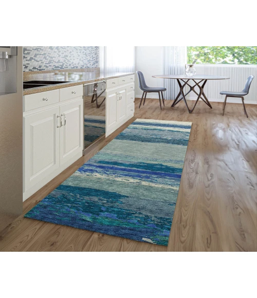 Dalyn Luxury Washable Trevi TV8 Blue 2'3" x 7'6" Runner Rug