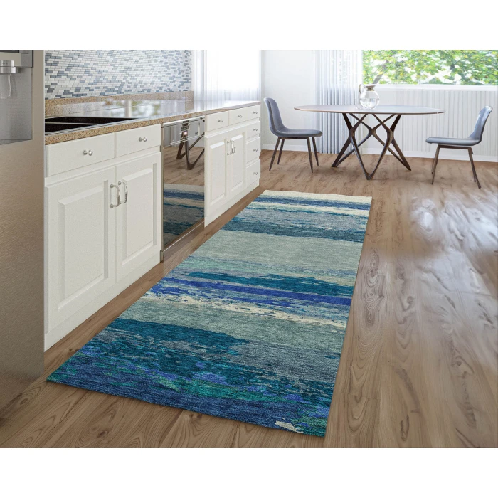 Dalyn Luxury Washable Trevi TV8 Blue 2'3" x 7'6" Runner Rug
