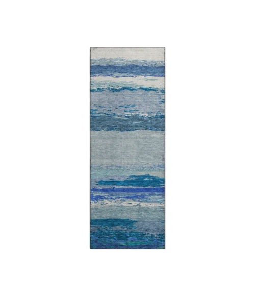 Dalyn Luxury Washable Trevi TV8 Blue 2'3" x 7'6" Runner Rug