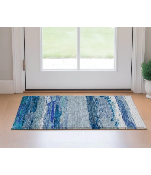 Dalyn Luxury Washable Trevi TV8 Blue 1'8" x 2'6" Rug