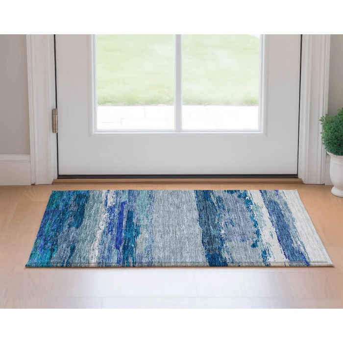 Dalyn Luxury Washable Trevi TV8 Blue 1'8" x 2'6" Rug