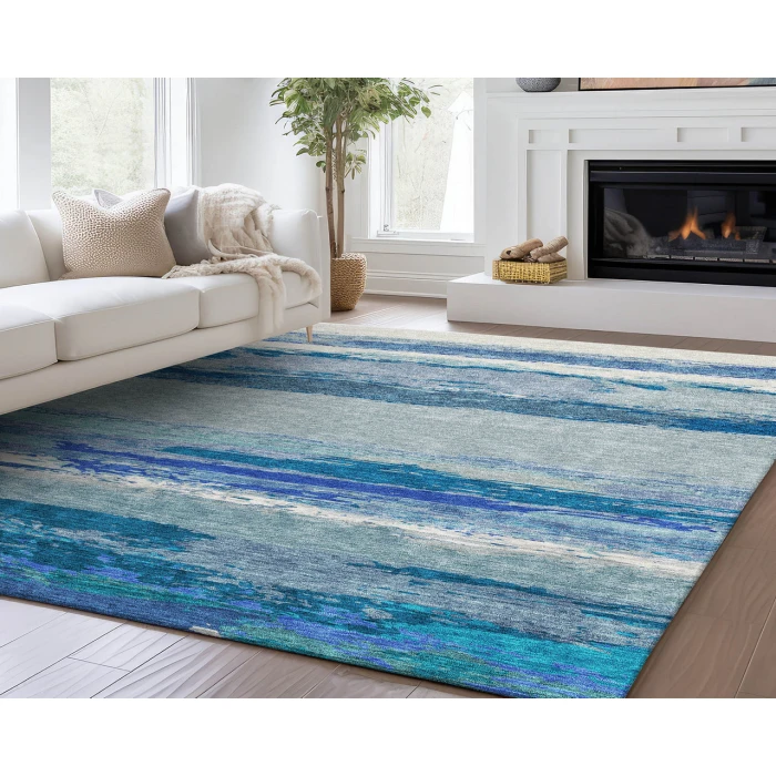 Dalyn Luxury Washable Trevi TV8 Blue 3' x 5' Rug
