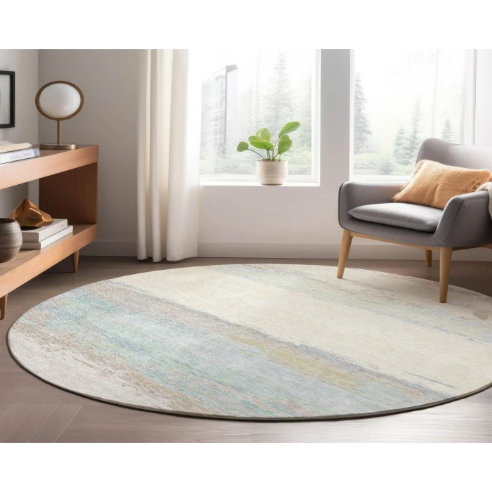 Dalyn Luxury Washable Trevi TV8 Ivory 8' x 8' Round Rug