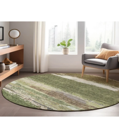 Dalyn Luxury Washable Trevi TV8 Olive 8' x 8' Round Rug