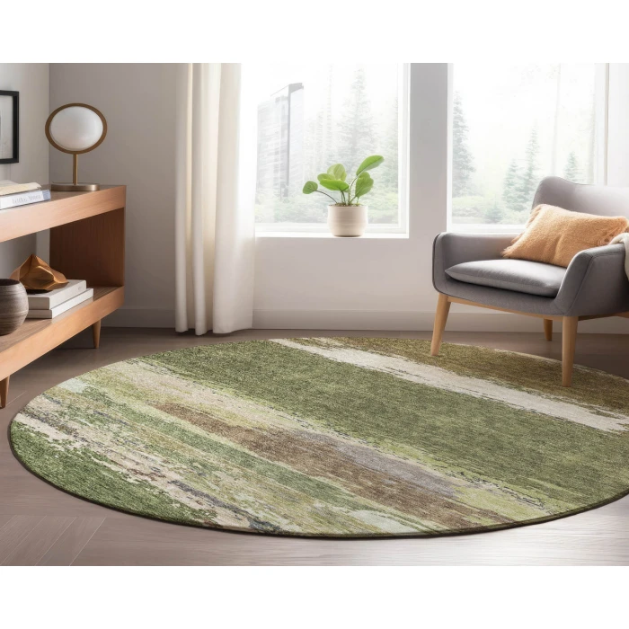 Dalyn Luxury Washable Trevi TV8 Olive 8' x 8' Round Rug