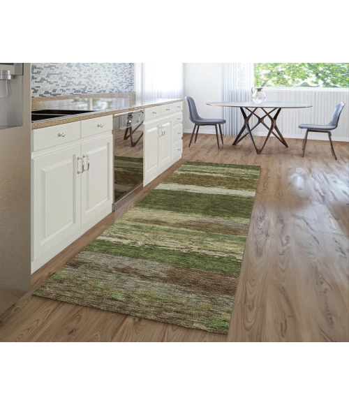 Dalyn Luxury Washable Trevi TV8 Olive 2'3" x 7'6" Runner Rug