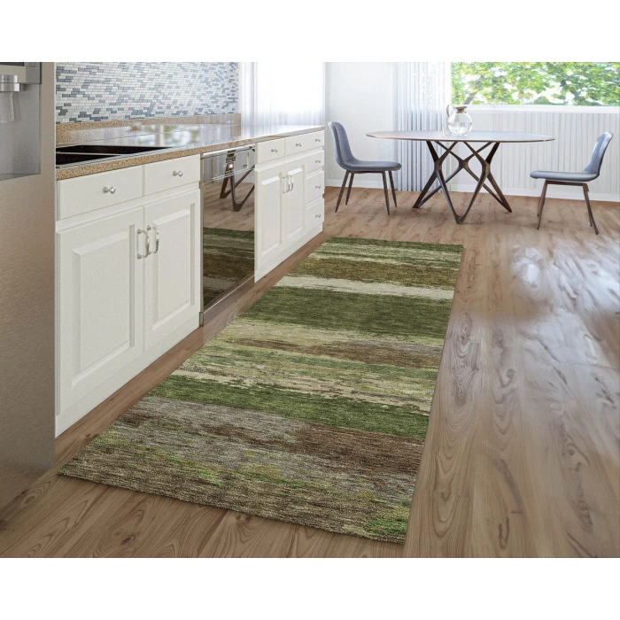 Dalyn Luxury Washable Trevi TV8 Olive 2'3" x 7'6" Runner Rug