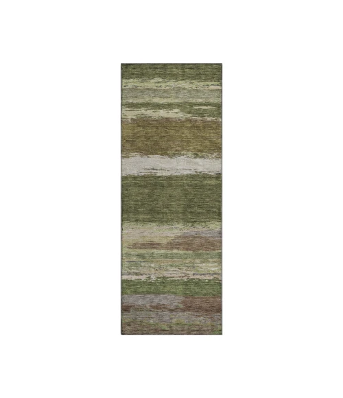 Dalyn Luxury Washable Trevi TV8 Olive 2'3" x 7'6" Runner Rug