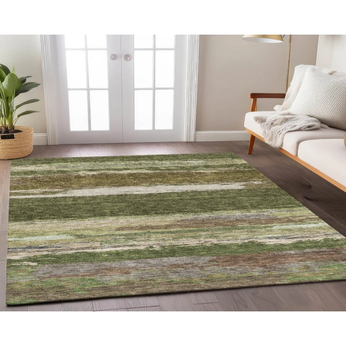 Dalyn Luxury Washable Trevi TV8 Olive 3' x 5' Rug