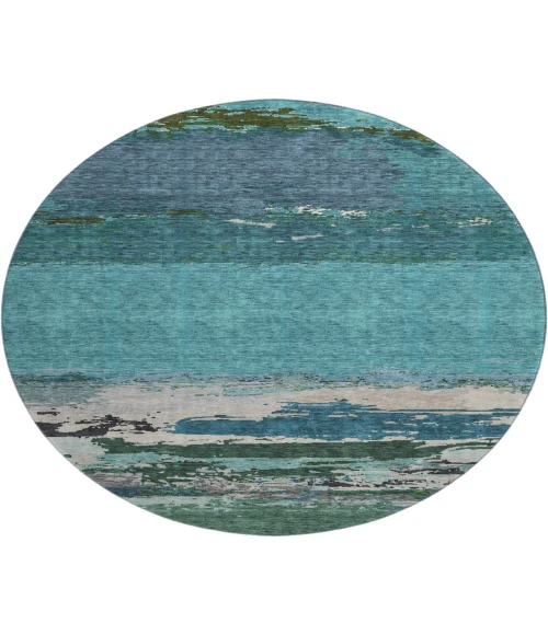 Dalyn Luxury Washable Trevi TV8 Teal 8' x 8' Round Rug