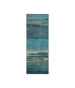 Dalyn Luxury Washable Trevi TV8 Teal 2'3" x 7'6" Runner Rug