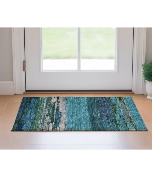 Dalyn Luxury Washable Trevi TV8 Teal 1'8" x 2'6" Rug