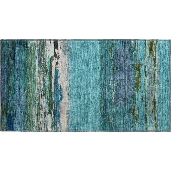 Dalyn Luxury Washable Trevi TV8 Teal 1'8" x 2'6" Rug