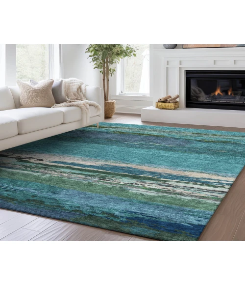 Dalyn Luxury Washable Trevi TV8 Teal 3' x 5' Rug