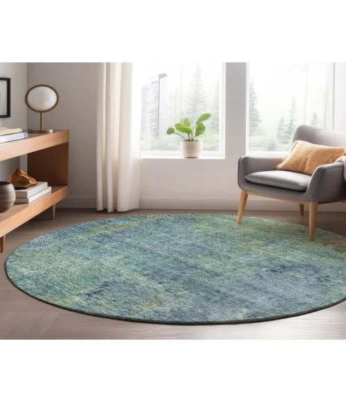 Dalyn Luxury Washable Trevi TV9 Blue 8' x 8' Round Rug