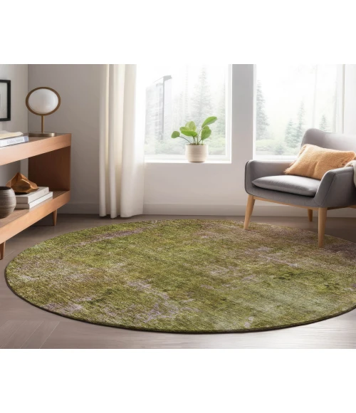 Dalyn Luxury Washable Trevi TV9 Green 8' x 8' Round Rug