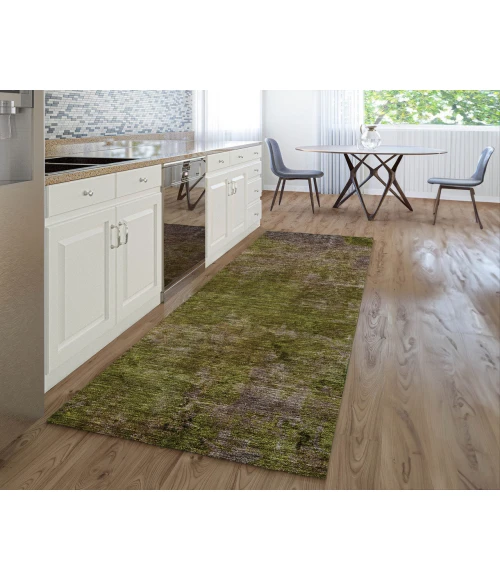 Dalyn Luxury Washable Trevi TV9 Green 2'3" x 7'6" Runner Rug