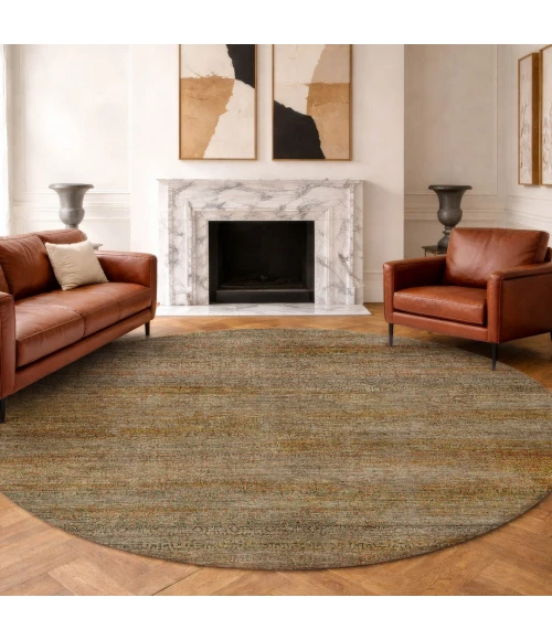 Dalyn Vico Brown VC3 8ft. x 8ft. Round Rug