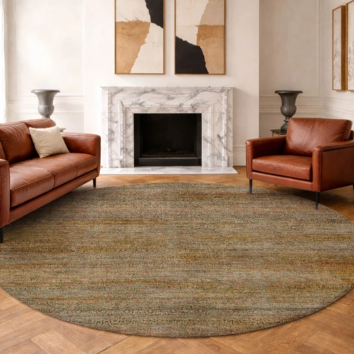 Dalyn Vico Brown VC3 8ft. x 8ft. Round Rug