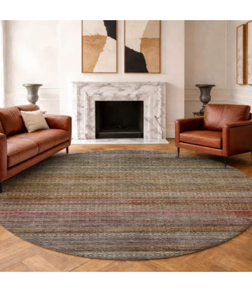 Dalyn Vico Brown VC4 8ft. x 8ft. Round Rug