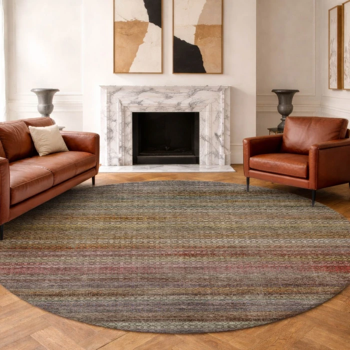 Dalyn Vico Brown VC4 8ft. x 8ft. Round Rug