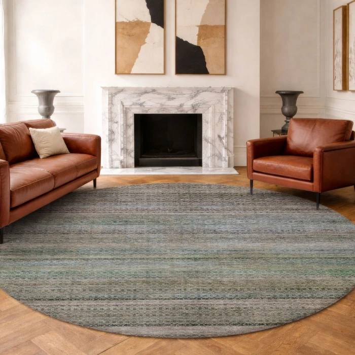 Dalyn Vico Blue VC4 8ft. x 8ft. Round Rug