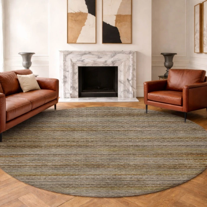 Dalyn Vico Brown VC6 8ft. x 8ft. Round Rug