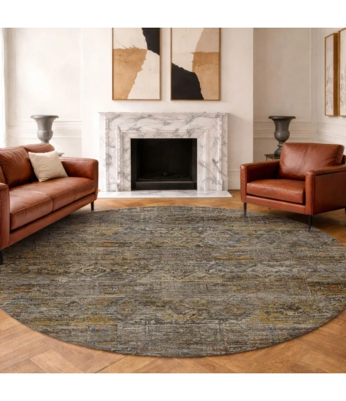 Dalyn Vico Gray VC7 8ft. x 8ft. Round Rug